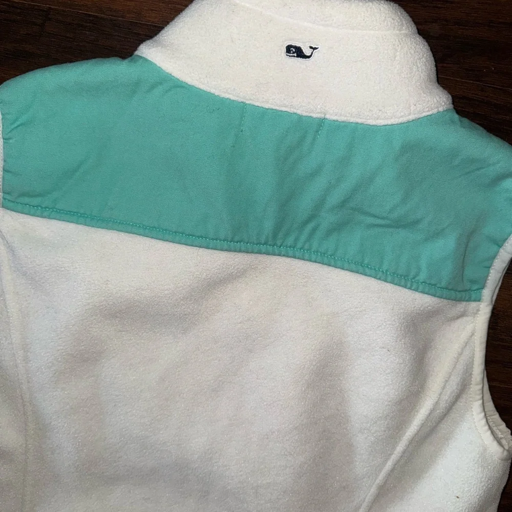 Vineyard Vines White Blue Fleece Shep Vest Women’s size Small S